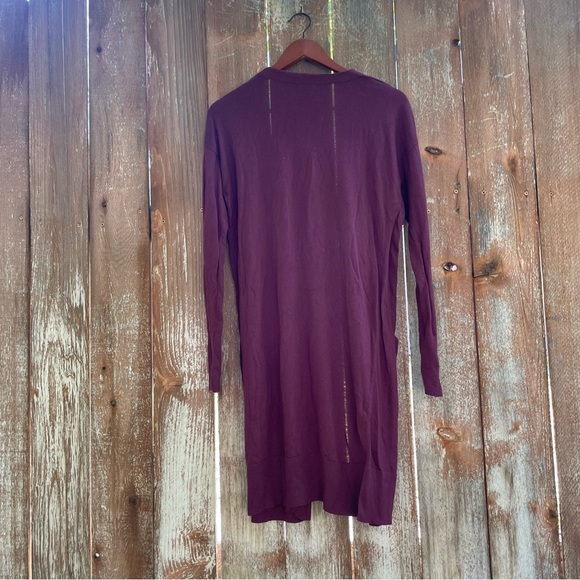 HALOGEN Women’s Burgundy Soft Open Front‎ Cardigan Viscose Cashmere Size Small - Picture 11 of 12